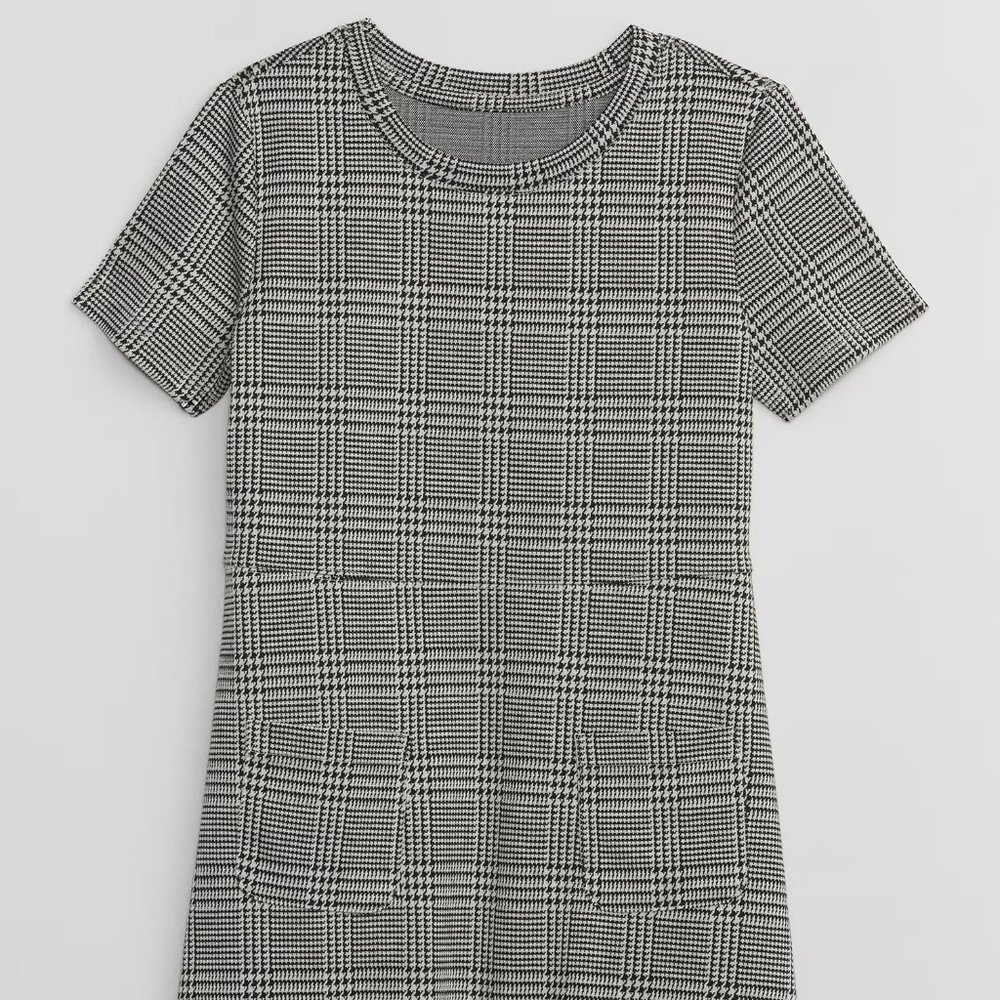 GAP Kids Black White Plaid Jacquard Dress/ NWT/ MED